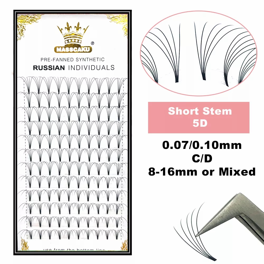 Eyelash Extension Russian - MASSCAKU Vorgefertigte russische Volumen-Wimpernverlängerungen mit kurzem