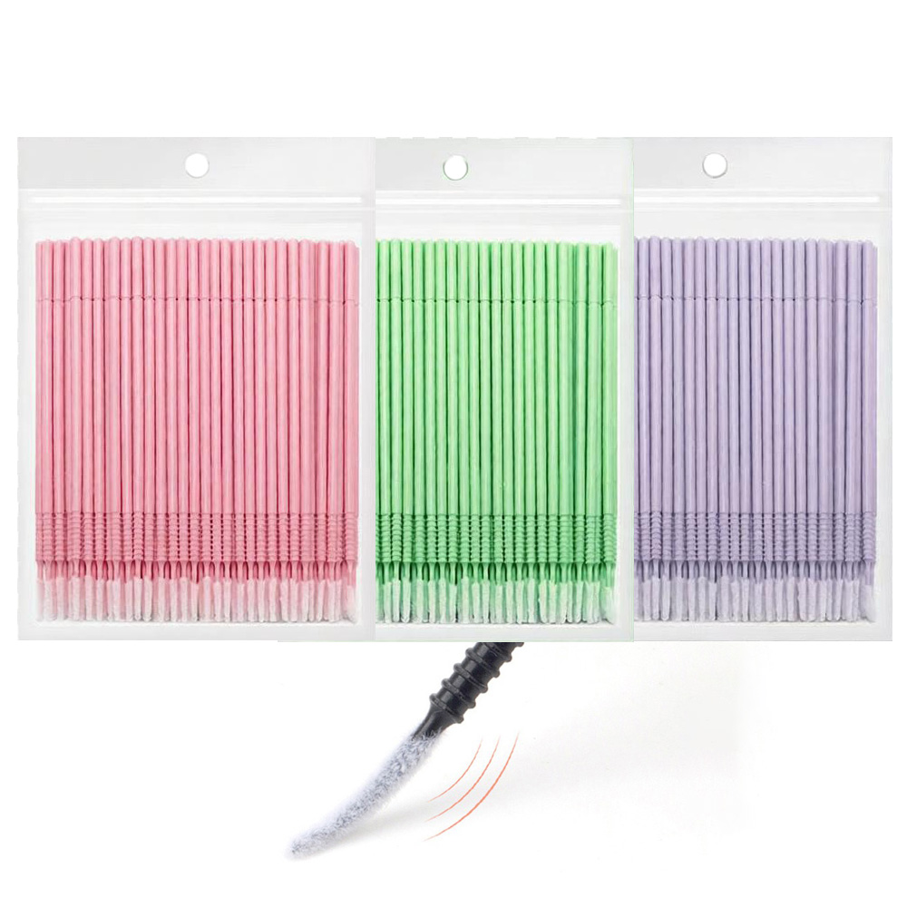 Eyelash Extension Look - 500 Stück Wimpernverlängerungs-Reinigungstupfer mit Langer/Kurzer Spitze,