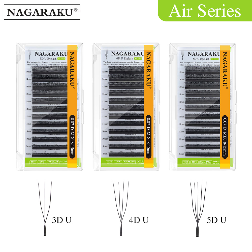 Eyelash Extension Human Hair - NAGARAKU U-Form 3D/4D/5D Weiches Licht Natürliche