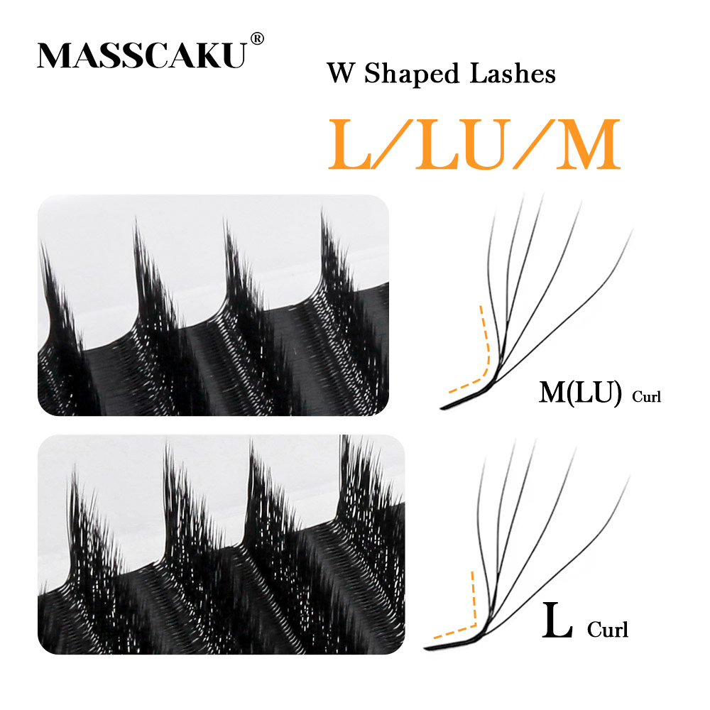 Eyelash Extension Human Hair - MASSCAKU L LU M Curl Wimpernverlängerung