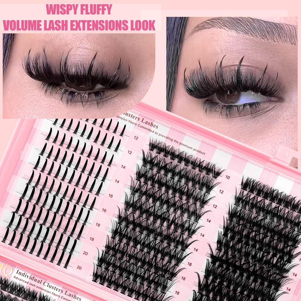 Eyelash Extension Look - 9-16mm Lange Falsche Wimpern 3D-Volumen Natürlicher