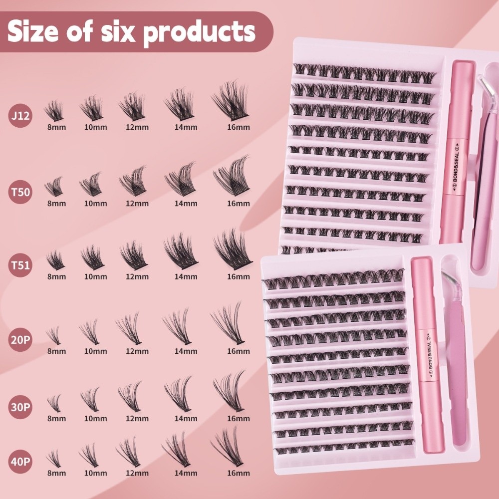 Eyelash Extension Natural Look - Hochwertige Bond-and-Seal Künstliche Wimpern Wispy-Style Natürlicher