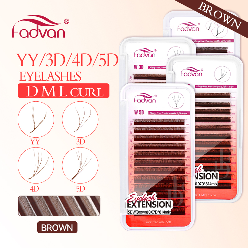 Eyelash Extension For Asian Eyes - FADVAN Braune 4D/3D/5D Wimpern W-förmige Wimpern